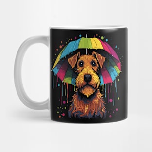 Airedale Terrier Rainy Day With Umbrella Mug